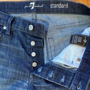 7 for All Mankind Men's 'Standard' Button-Fly Straight Jeans Med/dark, 29x 28"